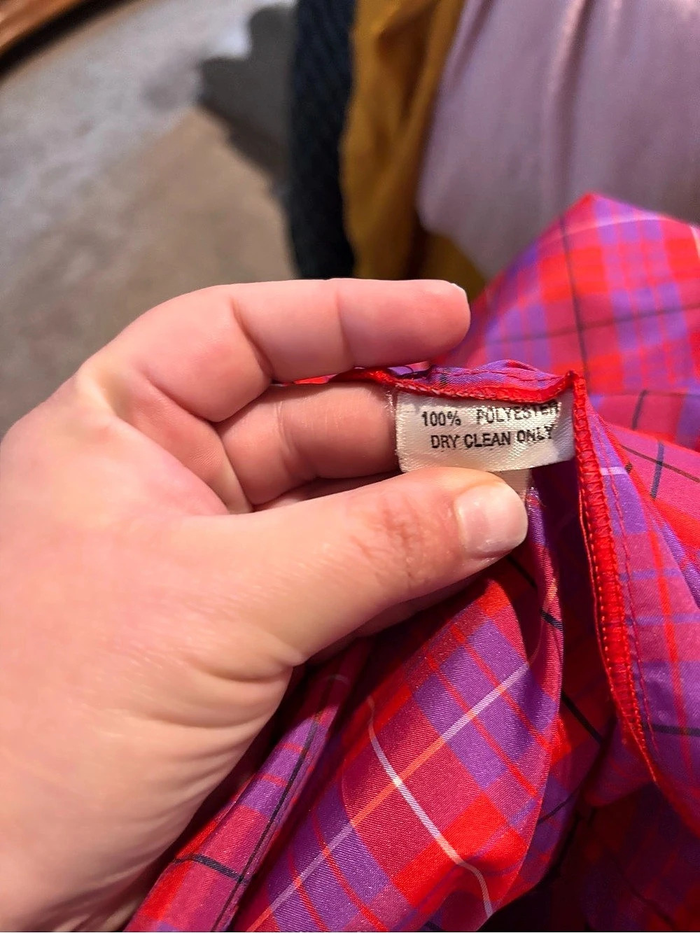 Vintage Jane Schaffhausen belle france Plaid Maxi Skirt in Tomato Red/Purple 12 - Picture 8 of 9